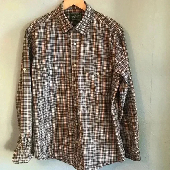 Woolrich roll-sleeve plaid button down - Picture 7 of 8